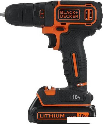 Дрель-шуруповерт Black & Decker BDCDC18B (с 2-мя АКБ, без кейса)