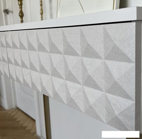 Консольный стол Shtabe Simple 7011 эко (травертин/белый/золото)