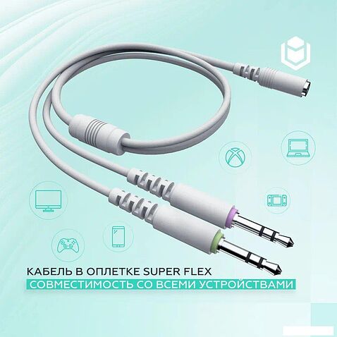 Наушники IO by Red Square Graphite v2 (бирюзовый/белый)