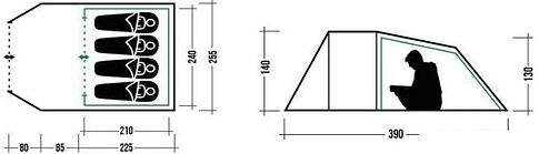 Кемпинговая палатка Trek Planet Ventura 4 (зеленый)