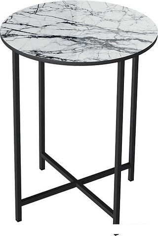 Журнальный столик Трия ДП 1-03-04 (стекло мрамор белый/черный)