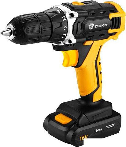 Дрель-шуруповерт Deko DKCD16FU-Li 063-4099 (с 2-мя АКБ, кейс, набор оснастки)