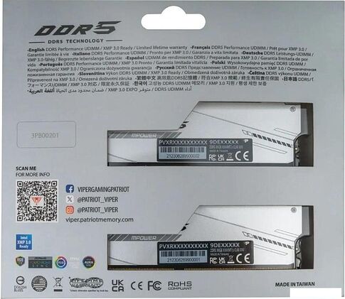 Оперативная память Patriot Viper Xtreme 5 2x24ГБ DDR5 6400 МГц PVXR548G64C32KM