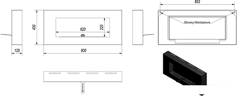 Биокамин Kratki Delta Flat