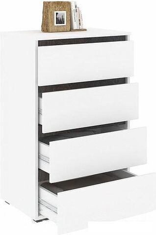 Комод Кортекс-мебель Бари 60 4ш (белый/белый/береза)