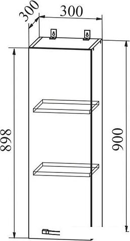 Шкаф навесной ДСВ Тренто ВП 300 левый (серый/серый)