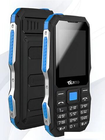 Кнопочный телефон Olmio X04 (черный/голубой)