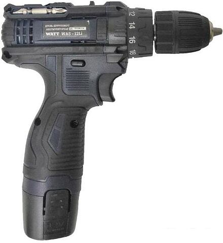 Дрель-шуруповерт WATT WAS-12Li 1.012.025.21 (с 2-мя АКБ, кейс)