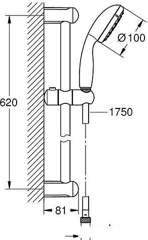 Душевой гарнитур Grohe New Tempesta 100 27853001