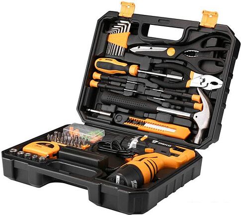 Дрель-шуруповерт Deko DKCD12FU-Li SET 104 063-4104 (с 1-им АКБ, кейс, набор оснастки)