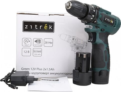Дрель-шуруповерт Zitrek Green 12V Plus 085-1014 (с 2-мя АКБ)