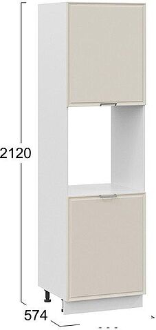 Шкаф напольный Трия Белладжио 1П6 (белый/софт панакота)