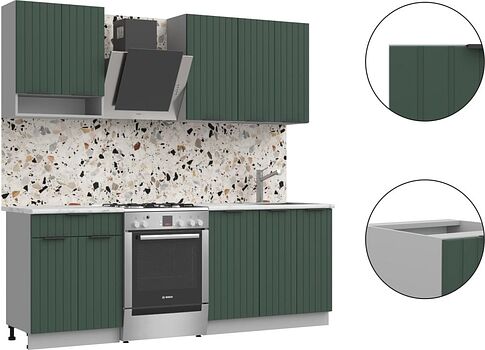Готовая кухня Arvento АНТА-плюс 1.6м (зеленый)