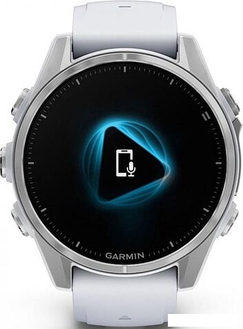 Умные часы Garmin Fenix 8 43мм (серебристый, белый ремешок)