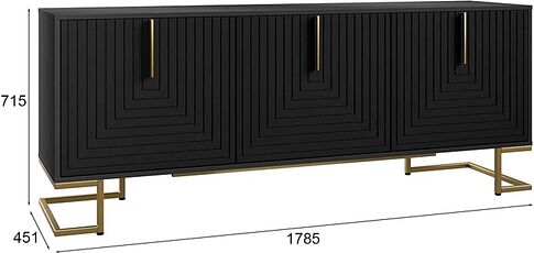 Тумба Involux Неаполь 212T011 (графит/черный матовый/золото)