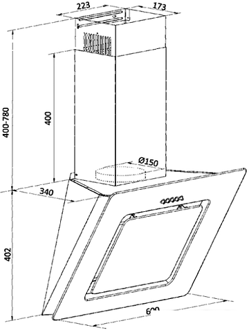 Кухонная вытяжка Weissgauff Sigma 60 PB WH