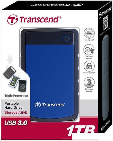 Внешний накопитель Transcend StoreJet 25H3B 1TB (TS1TSJ25H3B)