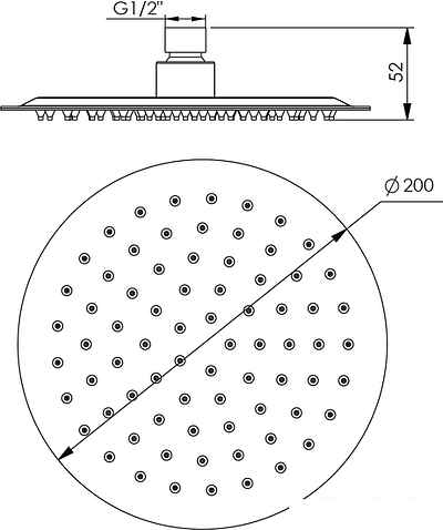Верхний душ Rubineta Olo 622078