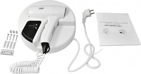 Сушилка для волос Puff 1202B (белый, с доп. розеткой)