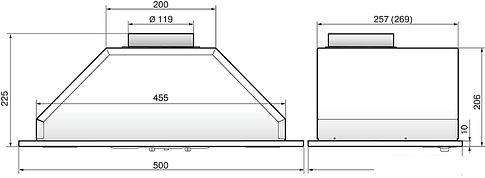 Кухонная вытяжка Elikor Врезной блок 52Н-400-П3Г