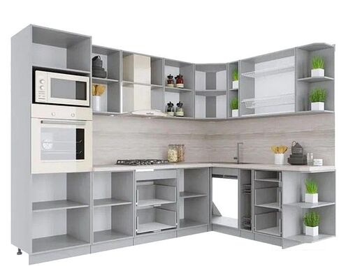 Готовая кухня Интерлиния Мила Крафт 1.88x2.8 правая (дуб полярный)