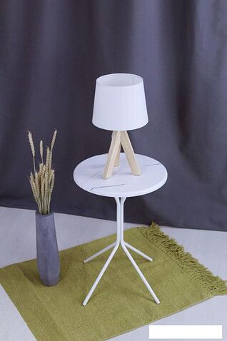 Журнальный столик Sheffilton SHT-CT12-1 (белый муар/белый мрамор)