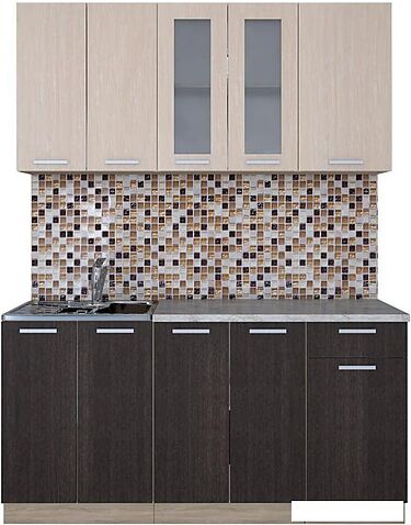 Кухня Интерлиния Мила 16-60 (дуб венге/дуб молочный)