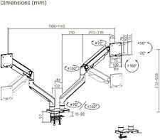 Кронштейн для монитора ErgoSmart Heavy-Duty Spark DBL