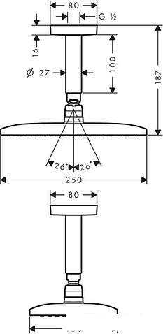 Верхний душ Hansgrohe Raindance E 240 1Jet 27383000