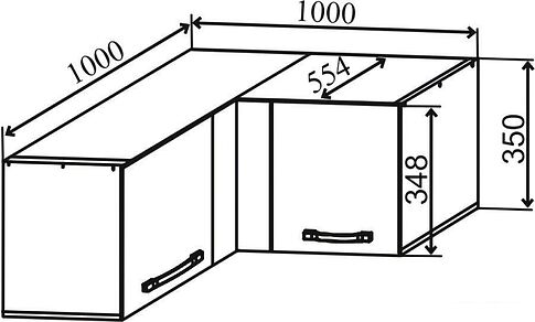 Шкаф навесной ДСВ Тренто ГПГУ 1000 (серый/серый)