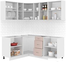 Готовая кухня Кортекс-мебель Корнелия Лира 1.5x1.9 без столешницы (капучино/оникс)