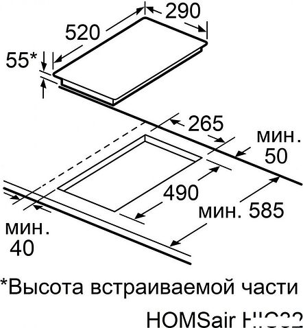 Варочная панель HOMSair HIC32SBG Inverter