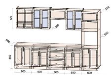 Готовая кухня Интерлиния Тренд 3.0В (океан/океан/дуб бунратти)