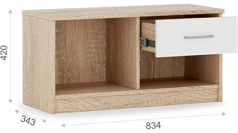 Тумба Империал Стелс 1д1ящ (дуб сонома-белый)