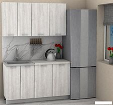 Готовая кухня ЭлиГард Lion 1.4 (сосна каньон/королевский опал)