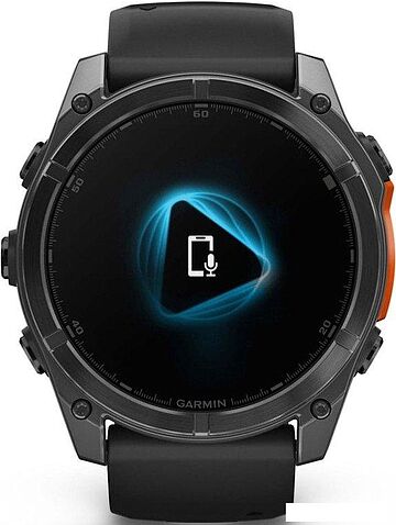 Умные часы Garmin Fenix 8 51мм (серый, черный силиконовый ремешок)