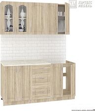 Кухня Кортекс-мебель Корнелия Ретро 1.6м (дуб сонома/королевский опал) Кухня Кортекс-мебель Корнелия Ретро 1.6м (дуб сонома/королевский опал)