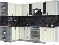 Готовая кухня Интерлиния Тренд 1.5x2.7 левая (белый/белый/кастилло темный) Готовая кухня Интерлиния Тренд 1.5x2.7 левая (белый/белый/кастилло темный)