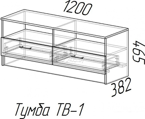 Тумба МебельЭра TV1 (венге-лоредо)