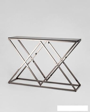 Консольный стол Stool Group Инсигния 115x30 ECST-026-BG-SK (стекло Smoke/сталь темный хром)