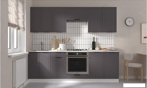 Готовая кухня Mio Tesoro Корнелия Ода-плюс 2.4 (графит/мрамор итальянский)