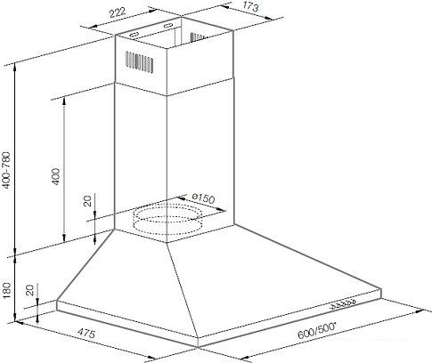 Кухонная вытяжка Graude DHP 60.0 E