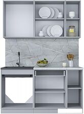 Готовая кухня Интерлиния Мила Лайт 1.5 (белый платинум/дуб золотой/дуб бунратти)