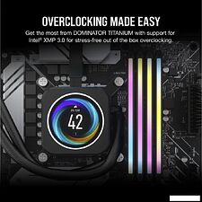 Оперативная память Corsair Dominator Titanium RGB 2x48ГБ DDR5 6600 МГц CMP96GX5M2B6600C32 Оперативная память Corsair Dominator Titanium RGB 2x48ГБ DDR5 6600 МГц CMP96GX5M2B6600C32
