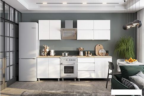 Готовая кухня NN мебель Токио 2.0м (белый текстурный/дуб сонома)