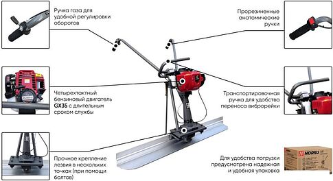 Виброрейка Norsu VR-80H