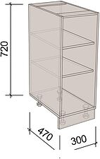 Шкаф напольный Артём-Мебель 300мм СН-114.142 (ДСП серый)