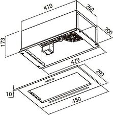 Кухонная вытяжка Weissgauff BOX 450 PB BL