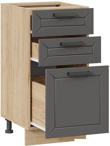 Шкаф напольный Трия Лорас 1Н4Я3 (дуб крафт золотой/холст вулкан)