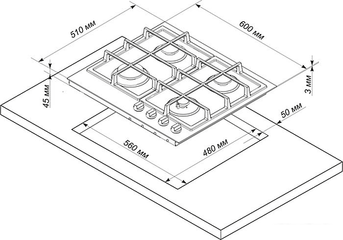 Варочная панель Electronicsdeluxe GG4 750229F-060